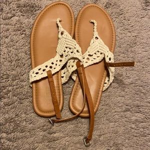 White Macrame Sandals